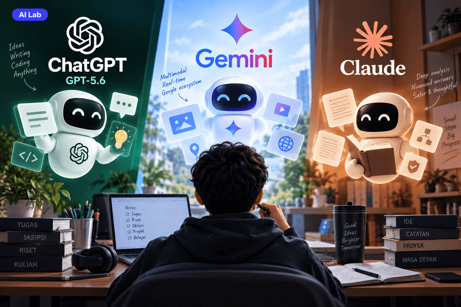 ChatGPT vs Gemini vs Claude: Mana Paling Cocok Buat Mahasiswa?